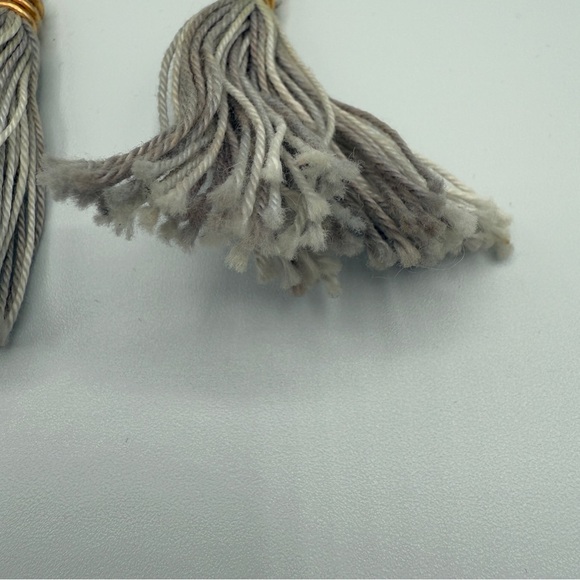 Genuine Pearl and Grey Tassel Earrings - Picture 6 of 12